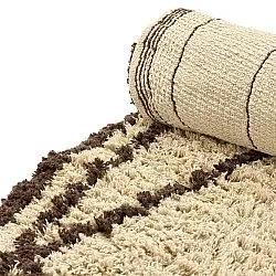 Kruhový koberec - Lana Natural Cotton Shaggy (béžová/hnedá)