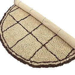 Kruhový koberec - Lana Natural Cotton Shaggy (béžová/hnedá)