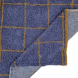 Koberce s dlhým vlasom - Lana Natural Cotton Shaggy (modrá/žltá)