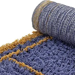 Koberce s dlhým vlasom - Lana Natural Cotton Shaggy (modrá/žltá)