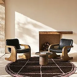 Kolo koberce - Lana Natural Cotton Shaggy (hnedá)