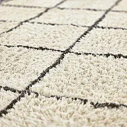 Koberce s dlhým vlasom - Lana Natural Cotton Shaggy (krémová/tmavošedá)