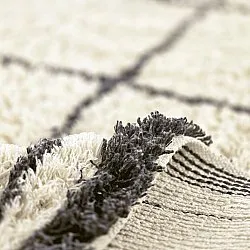 Koberce s dlhým vlasom - Lana Natural Cotton Shaggy (krémová/tmavošedá)