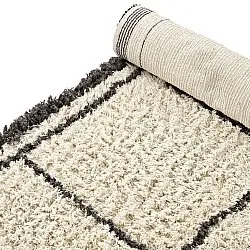 Koberce s dlhým vlasom - Lana Natural Cotton Shaggy (krémová/tmavošedá)