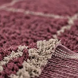 Hladké koberce - Lana Natural Cotton Shaggy (taupe/červená)