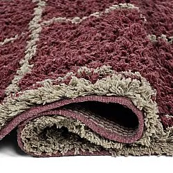 Hladké koberce - Lana Natural Cotton Shaggy (taupe/červená)