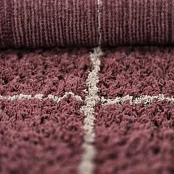 Hladké koberce - Lana Natural Cotton Shaggy (taupe/červená)