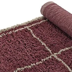 Hladké koberce - Lana Natural Cotton Shaggy (taupe/červená)
