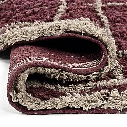 Kruhový koberec - Lana Natural Cotton Shaggy (taupe/červená)