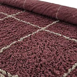 Kruhový koberec - Lana Natural Cotton Shaggy (taupe/červená)