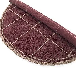 Kruhový koberec - Lana Natural Cotton Shaggy (taupe/červená)