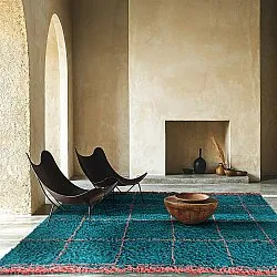 Koberce s dlhým vlasom - Lana Natural Cotton Shaggy (tyrkysová/ružová)