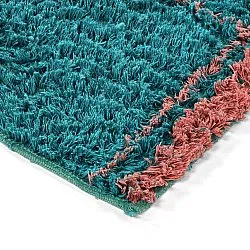 Koberce s dlhým vlasom - Lana Natural Cotton Shaggy (tyrkysová/ružová)
