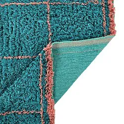 Koberce s dlhým vlasom - Lana Natural Cotton Shaggy (tyrkysová/ružová)