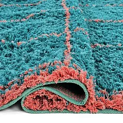 Koberce s dlhým vlasom - Lana Natural Cotton Shaggy (tyrkysová/ružová)