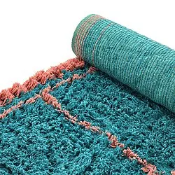 Koberce s dlhým vlasom - Lana Natural Cotton Shaggy (tyrkysová/ružová)