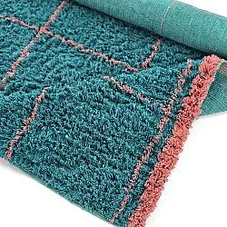 Koberce s dlhým vlasom - Lana Natural Cotton Shaggy (tyrkysová/ružová)