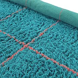 Kolo koberce - Lana Natural Cotton Shaggy (tyrkysová/ružová)