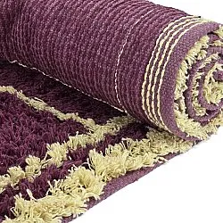 Koberce s dlhým vlasom - Lana Natural Cotton Shaggy (bordová/žltá)