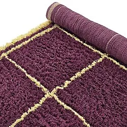 Koberce s dlhým vlasom - Lana Natural Cotton Shaggy (bordová/žltá)