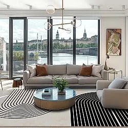 Koberec Wilton - Lecce (čierna/bežová)