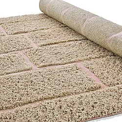 Koberce s dlhým vlasom - Lindley Natural Cotton Shaggy (béžová/ružová)
