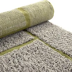 Koberce s dlhým vlasom - Lindley Natural Cotton Shaggy (sivá/zelená)