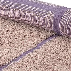 Kruhový koberec - Lindley Natural Cotton Shaggy (ružová/fialová)
