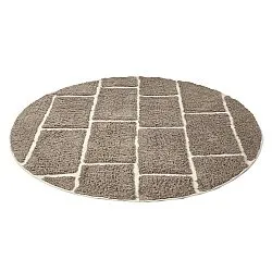 Kolo koberce - Lindley Natural Cotton Shaggy (taupe/sivá)