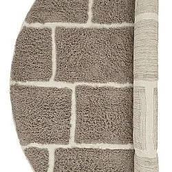 Kolo koberce - Lindley Natural Cotton Shaggy (taupe/sivá)