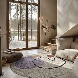 Kolo koberce - Londa Natural Cotton Shaggy (multi)