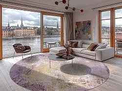 Kruhový koberec - Loures (fialový)