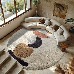 Kruhový koberec - Mantona Natural Cotton Shaggy (multi)