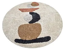 Kruhový koberec - Mantona Natural Cotton Shaggy (multi)