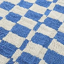 Kruhový koberec - Maranello Natural Cotton Shaggy (modrý)