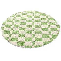 Kruhový koberec - Maranello Natural Cotton Shaggy (zelený)