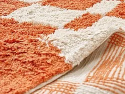 Kruhový koberec - Maranello Natural Cotton Shaggy (oranžová)