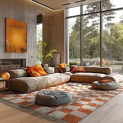 Koberec s chlupatým povrchom - Maranello Natural Cotton Shaggy (oranžová)