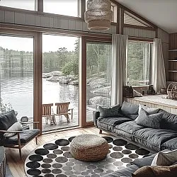 Kruhový koberec - Marineo (šedá)