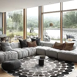 Kruhový koberec - Marineo (šedá)