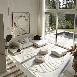 Kolo koberce - Margo Natural Cotton Shaggy (offwhite)