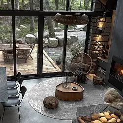 Kruhový koberec - Milazzo (šedý)