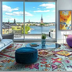 Koberec Wilton - Misare (modrý/multicolor)