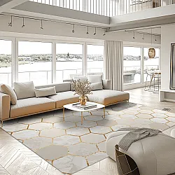 Koberec Wilton - Morino (béžová/biela/zlatá)