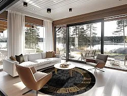 Kruhový koberec - Myra (čierna/zlatá)