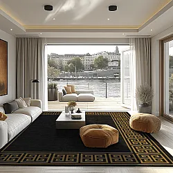 Koberec Wilton - Myra (čierna/zlatá)