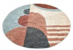 Kruhový koberec - Osmery Natural Cotton Shaggy (multi)