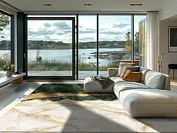 Koberec Wilton - Padova (zelená/biela/zlatá)