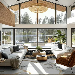 Koberec Wilton - Padova (čierna/biela/zlatá)