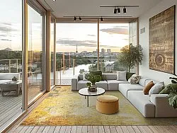 Koberec Wilton - Palau (zlatá/bežová/modrá)